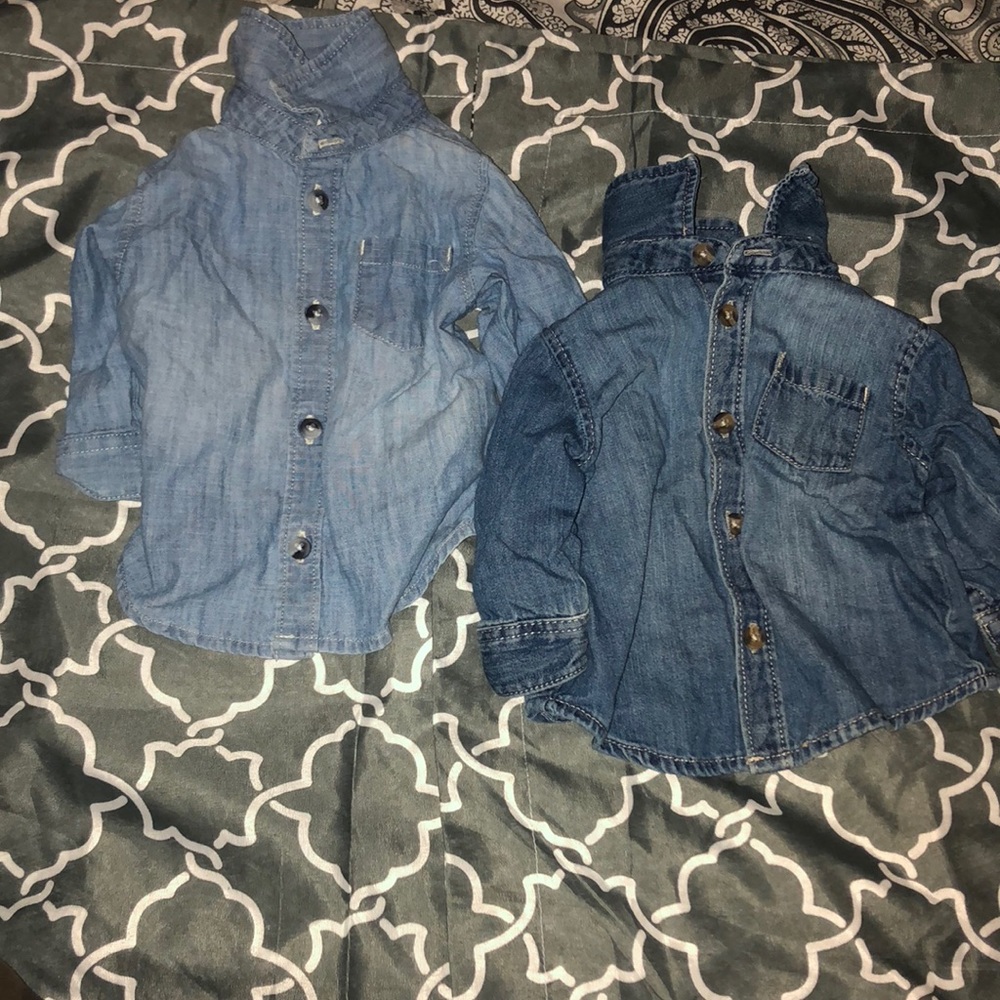 2 Old Navy Boy jean shirts